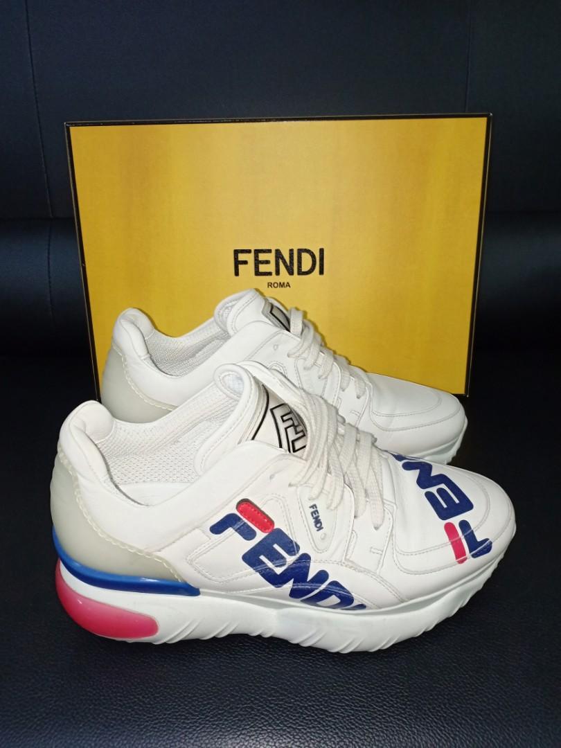 Fendi Mens Chunky Mania Logo Neutral Platform Trainer Sneaker Fendi Size 11  | eBay