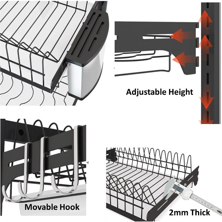 Black Kitchen Rack / Black Dish Rack / Black Wall Mount Dish Rack ...