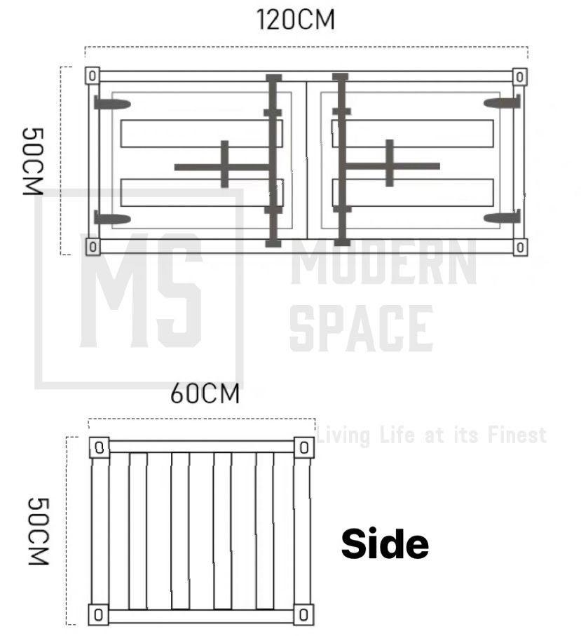 BROOKE Industrial Container Coffee Table / CST63, Furniture & Home