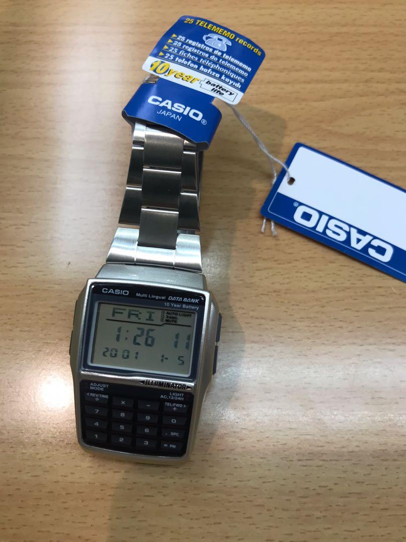 Casio Databank Calculator Watch DBC32D-1ADF (Category: Men's Watches) located in Manila. Submitted by seikowatchfactory (Listing ID 267967628, Image 3). Description: Contact: +639178302158 sms/viber/whatsapp/wechat/telegram BNIB 10/10 Model: DBC32D-1ADF Price: 1895 pesos Specifications: Size of Case: 50.4 x 37.4 Case Thickness: 12mm Brand: Casio Movement: Quartz Casio Calibre 2888 Scratch Resistant Mineral Crystal Perpetual Calendar Led Backlight