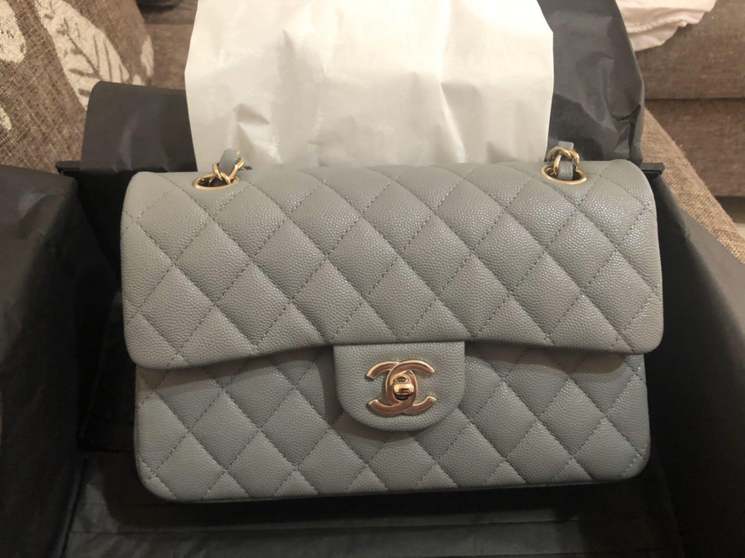 Chanel Small Classic Flap CF in 20C Grey Caviar LGHW – Brands Lover