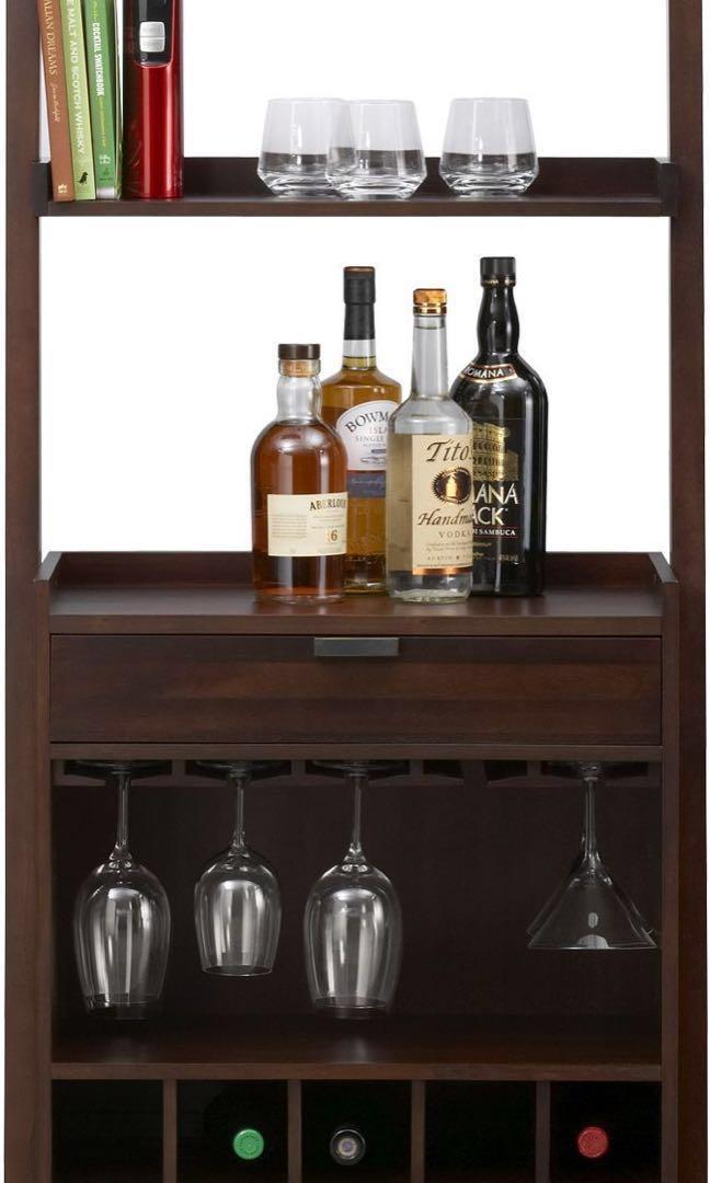 Crate and barrel Sloane Leaning Bar wine cellar Furniture Home Living Home Improvement Organisation Storage Boxes Baskets on Carousell
