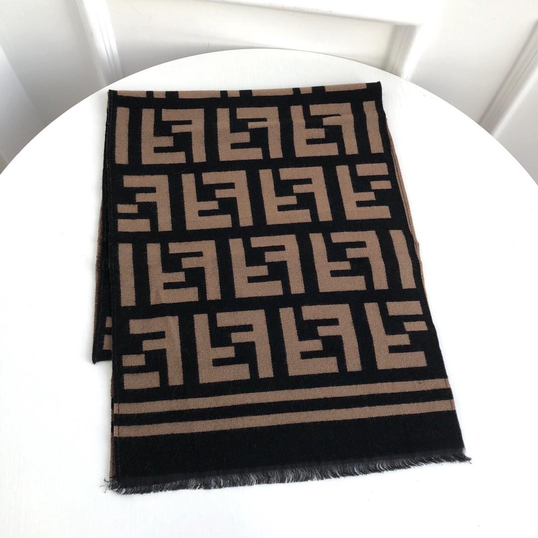 Fendi beige wool store and silk scarf