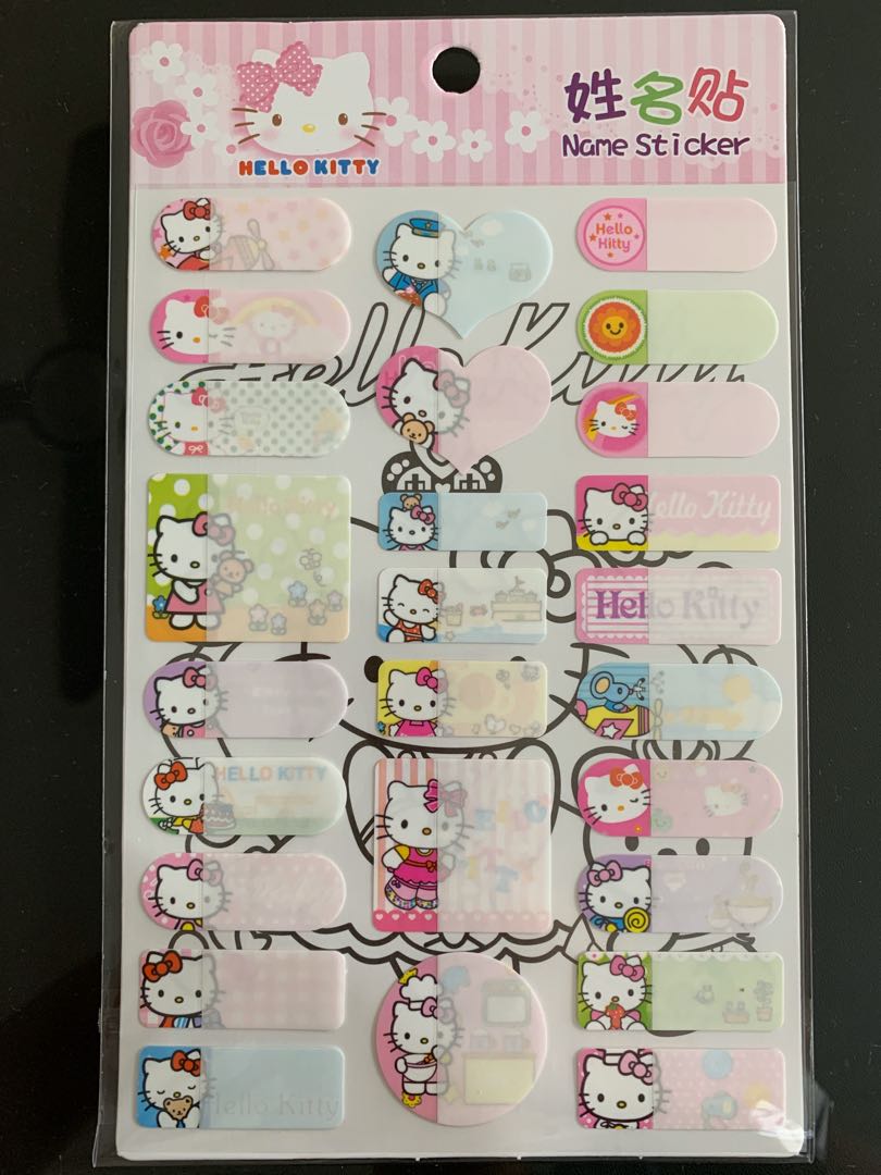 Hello Kitty Name Stickers, Hobbies & Toys, Stationery & Craft