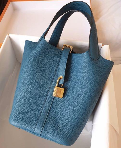 INsTOCK] Picotin 18 Vert Bosphore In Clemence GHW Stamp D, Luxury, Bags &  Wallets on Carousell