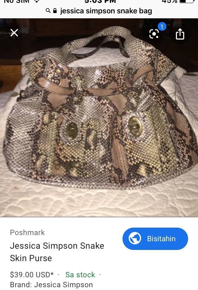 Jessica simpson snake bag Women s Fashion Bags Wallets Shoulder Bags on Carousell