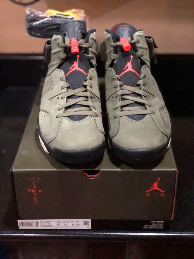 jordan 6 travis scott cactus jack (Category: Sneakers) located in Bayog. Submitted by booging (Listing ID 257843880, Image 1). Description: brandnew jordan 6 travis scott "cactus jack" size10 titan release with receipt .