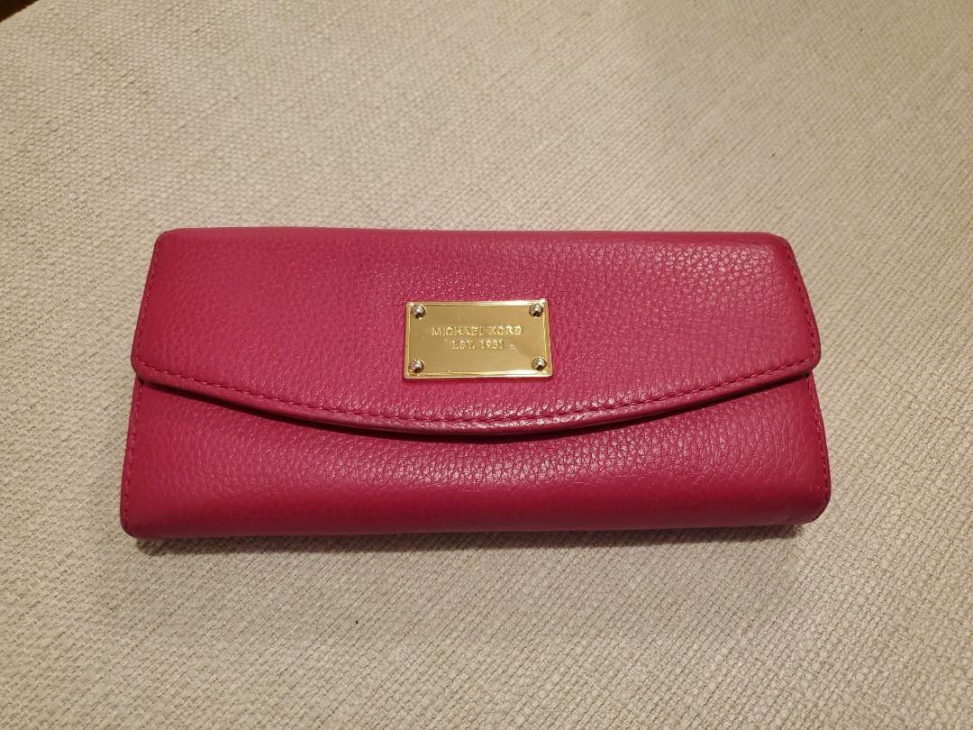 michael kors hot pink wallet