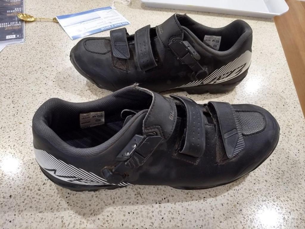 Near new Shimano ME3 SPD clipless shoes Size 44 Sports Equipment Bicycles Parts Parts Accessories on Carousell