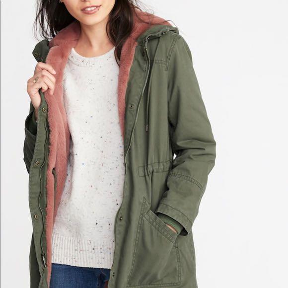Fuzzy lined on sale utility parka coat