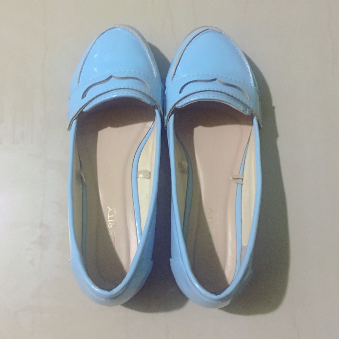 Oxford Pastel Blue Shoes, Women's Fashion, Footwear, Flats & Sandals on