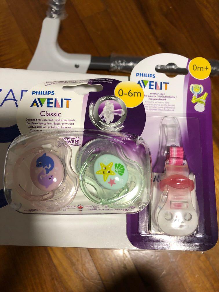 Philips Avent Pacifiers and clip, Babies & Kids, Nursing & Feeding