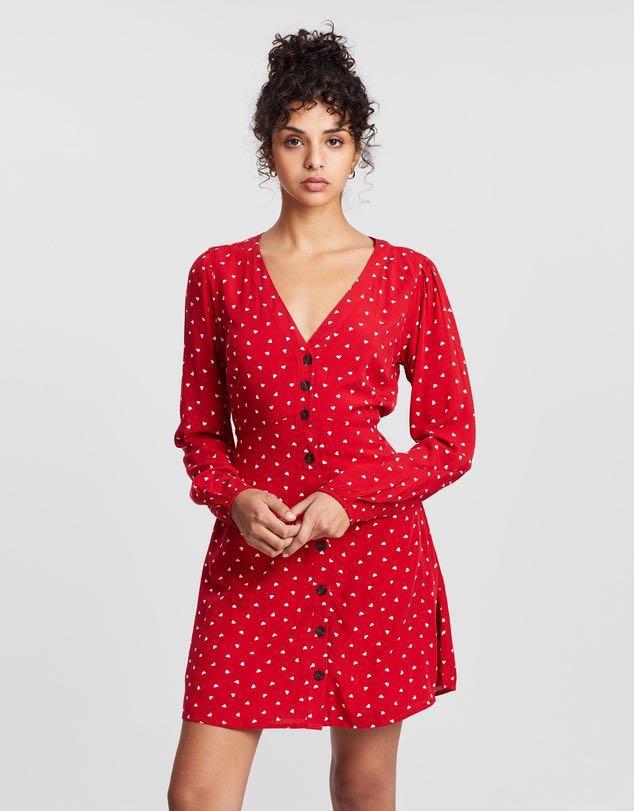 red dress with white hearts