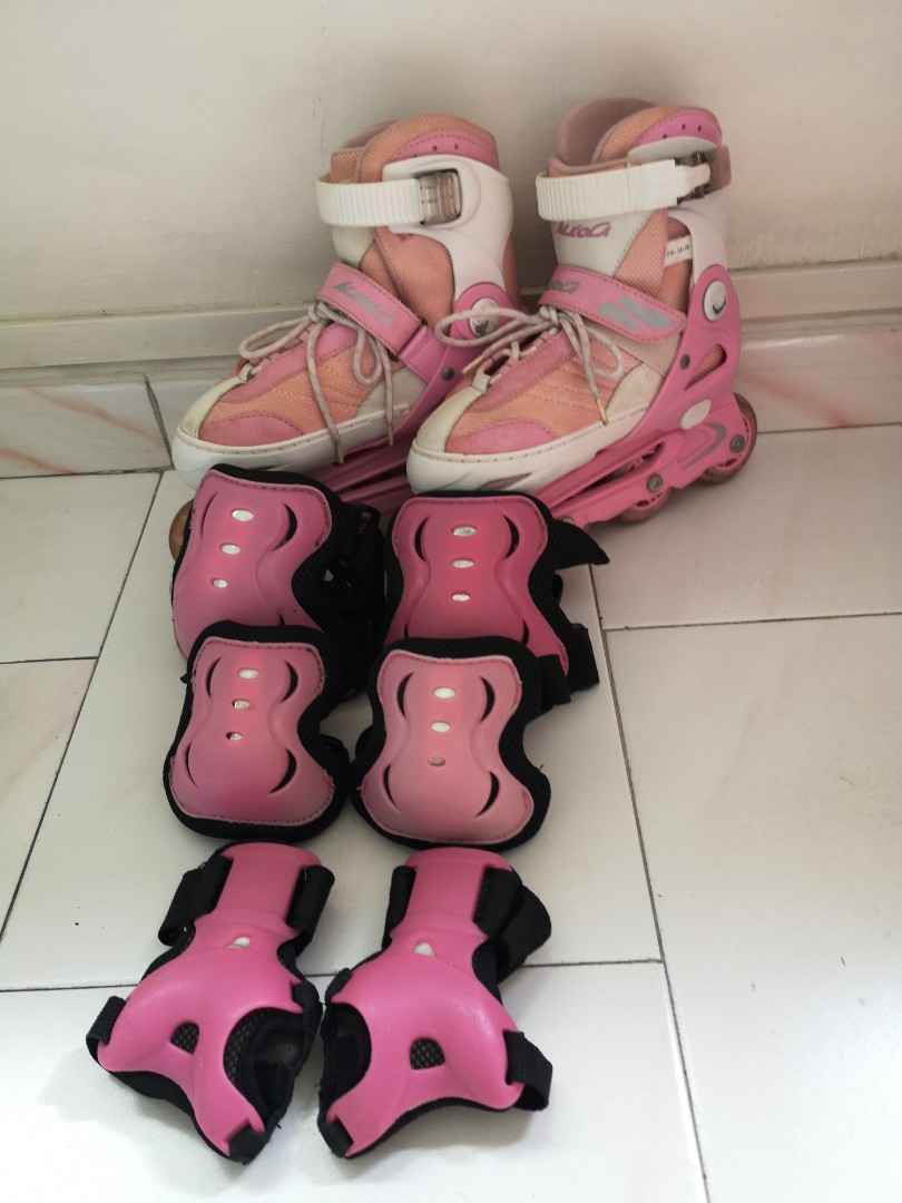 Roller Blades + hand, elbow, knee protection guards, Babies & Kids