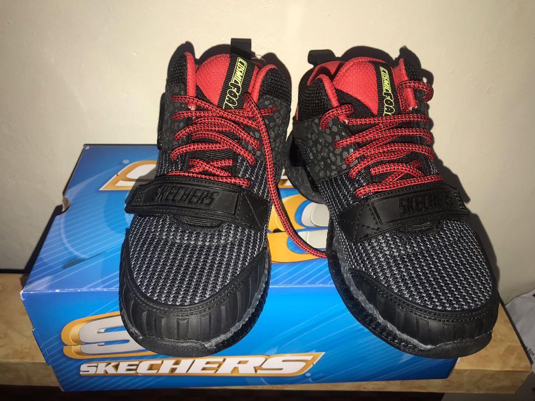 Skechers kids black red (original (Category: Sneakers) located in Mandaluyong City. Submitted by isha830 (Listing ID 267900642, Image 2). Description: size is indicated in picture, mall price P3,395 .