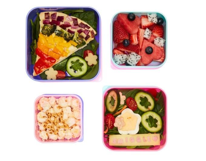 Smiggle Happy Snack N Stack Containers X 4 (4in1 Lunch Box