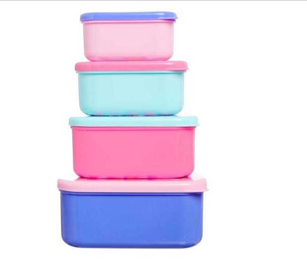 Smiggle Happy Snack N Stack Containers X 4 (4in1 Lunch Box