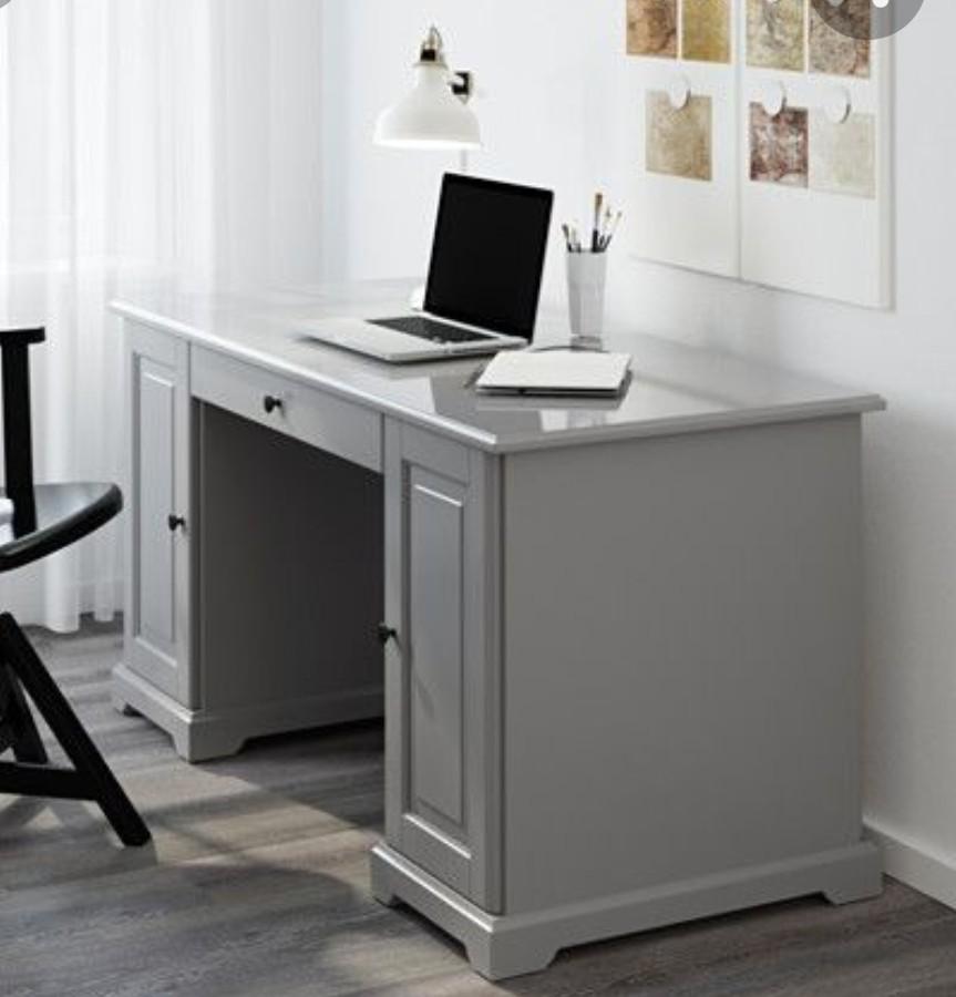 Study Table IKEA scanvandia style grey solid wood, Furniture & Home