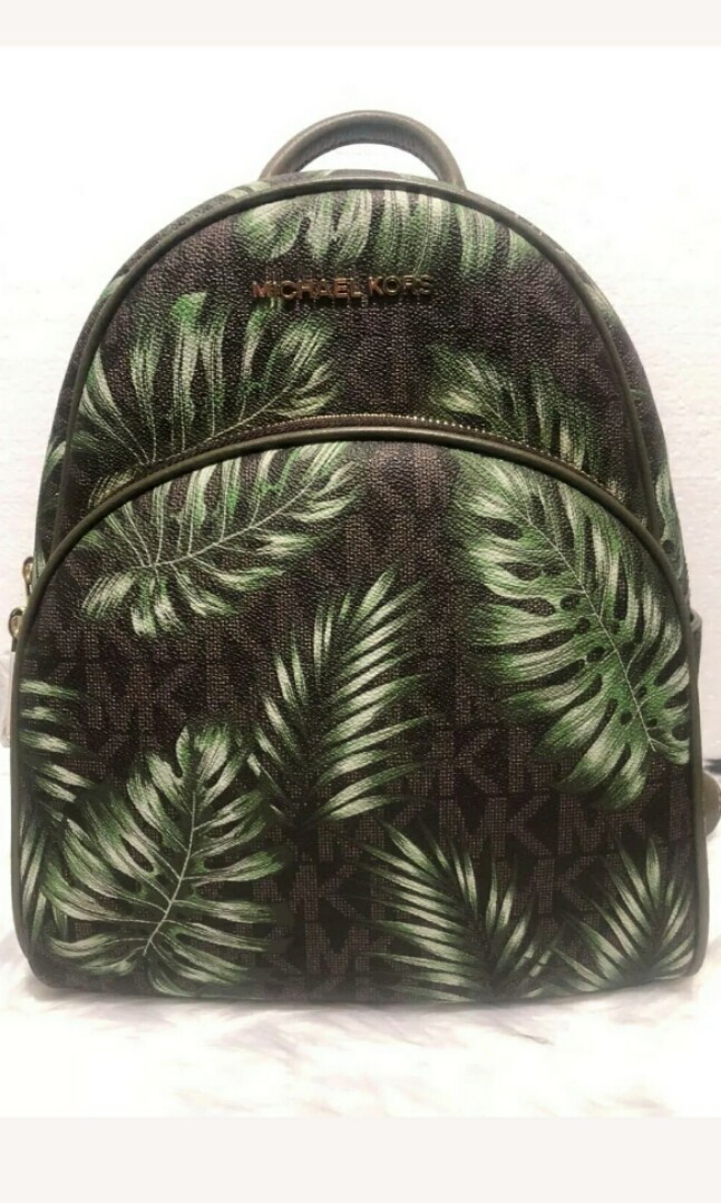 Michael kors palm leaf backpack deals