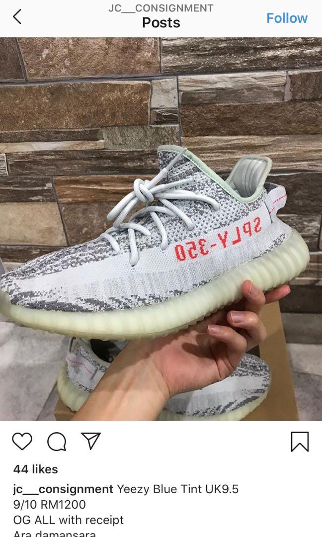 yeezy blue tint size 12