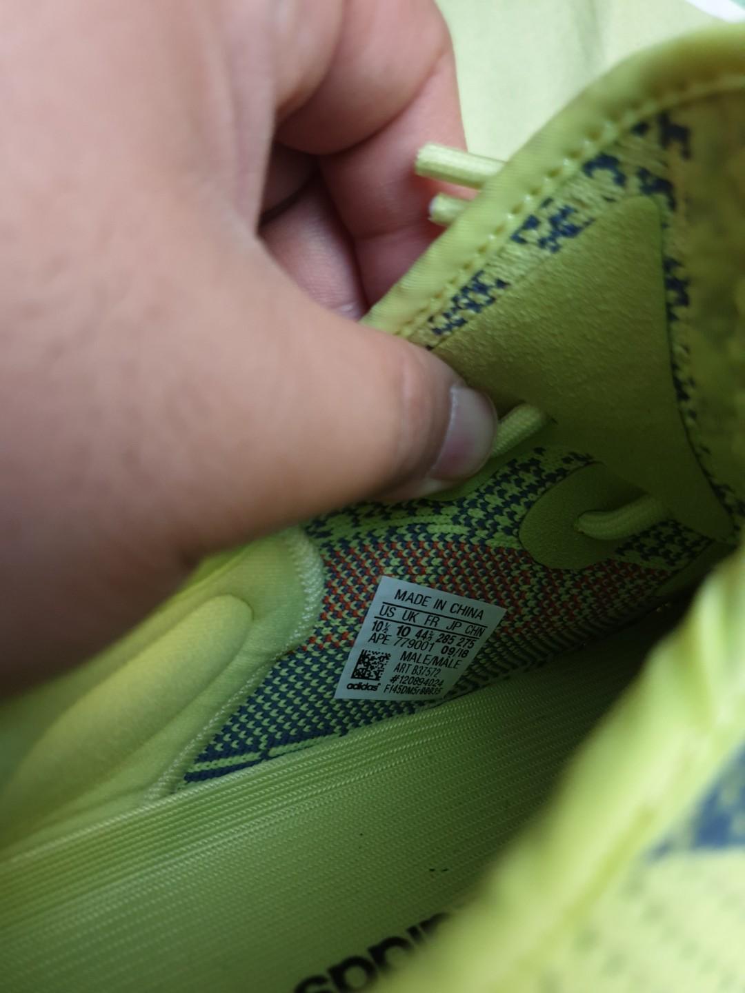 Adidas Yeezy Frozen Yellow (Category: Sneakers) located in Quezon City. Submitted by marc.tan (Listing ID 267955317, Image 2). Description: Yeezy Frozen Yellow BNDS Size US 10.5 Complete with box Local PH Release Meetup QC.