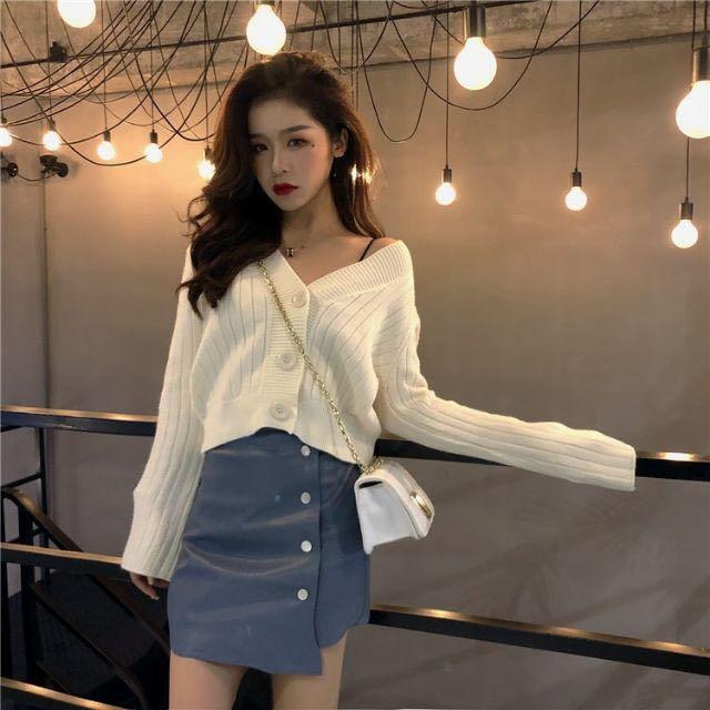 Beige button hotsell up sweater
