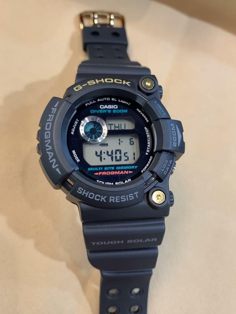 寄賣中古二手G-Shock Frogman GW-200Z-1 GW200Z 換了GW225A-1錶帶殼蛙