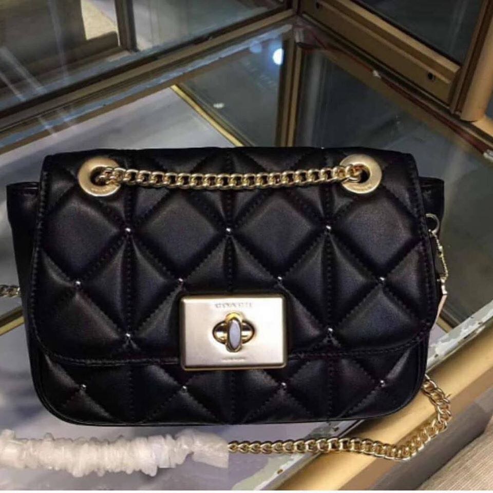 AUTHENTIC COACH CASSIDY CROSSBODY WITH STUDDED DIAMOND QUILTING