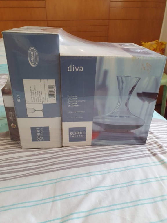 Brand New Schott Zwiesel Diva Decanter 1000ml 2 Bordeaux 770ml Wine Glasses Classic Corkscrew Everything Else On Carousell