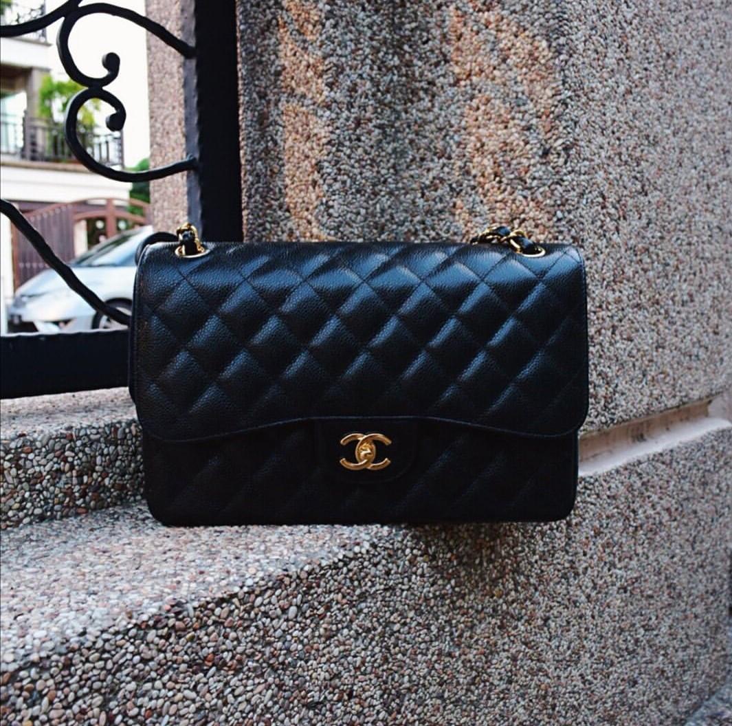 Chanel Jumbo Classic Double Flap Bag in Caviar Gold Hardware Serial 24