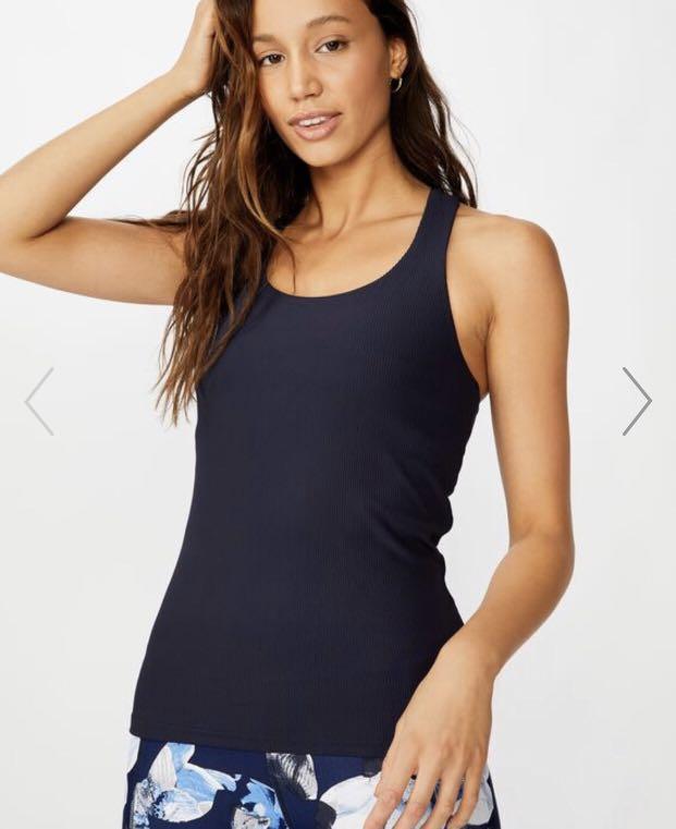 Cotton On Body - Active Fitted Tank Top Navy (Small), Women's Fashion, Tops,  Other Tops on Carousell