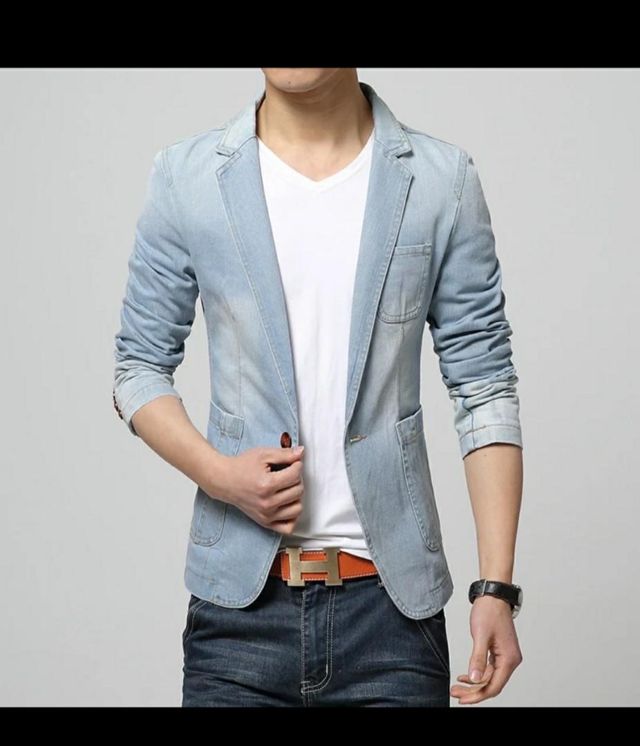 Blazer denim jacket clearance
