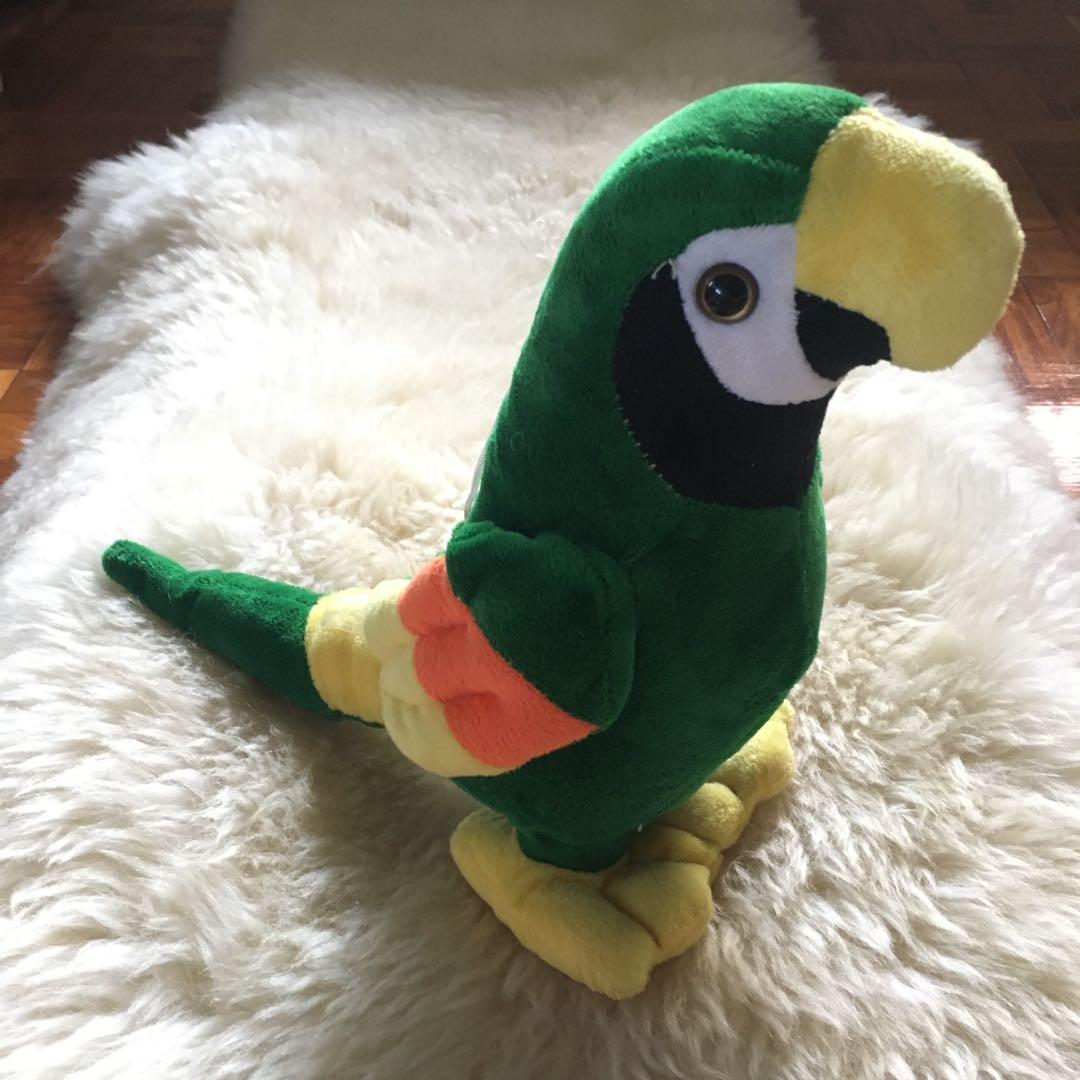 green parrot soft toy