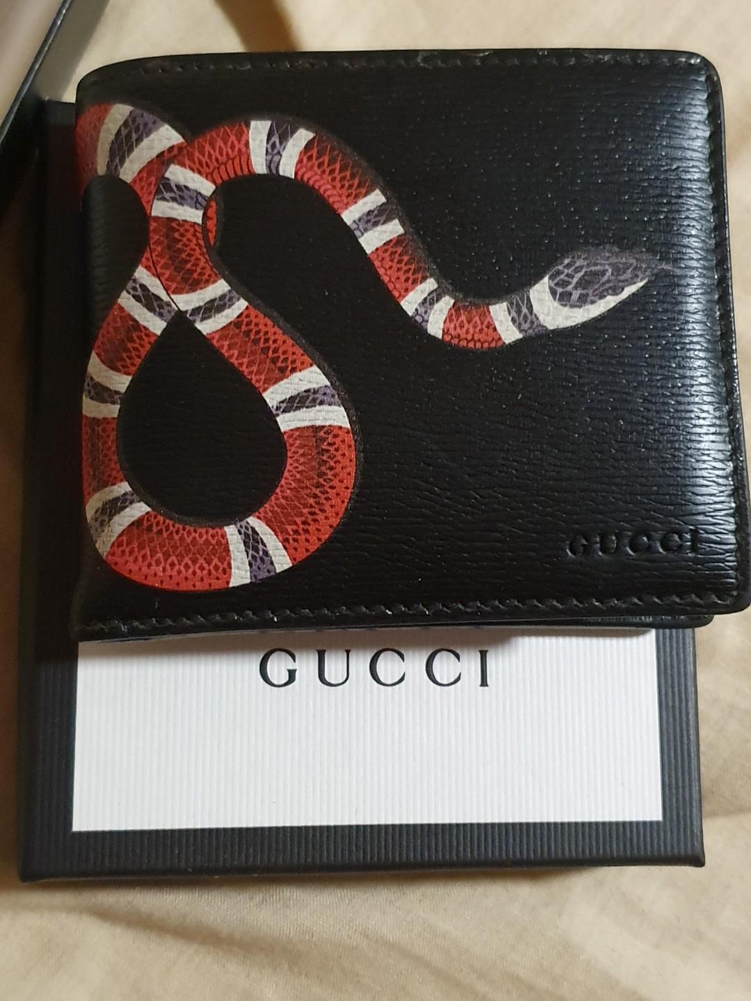 Gucci Kingsnake full leather bi fold wallet Men s Fashion