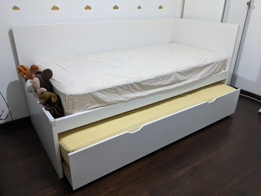 Ikea single pull out bed frame, Furniture & Home Living, Furniture, Bed