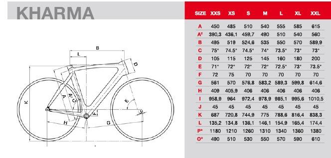 Kuota frame shop size guide