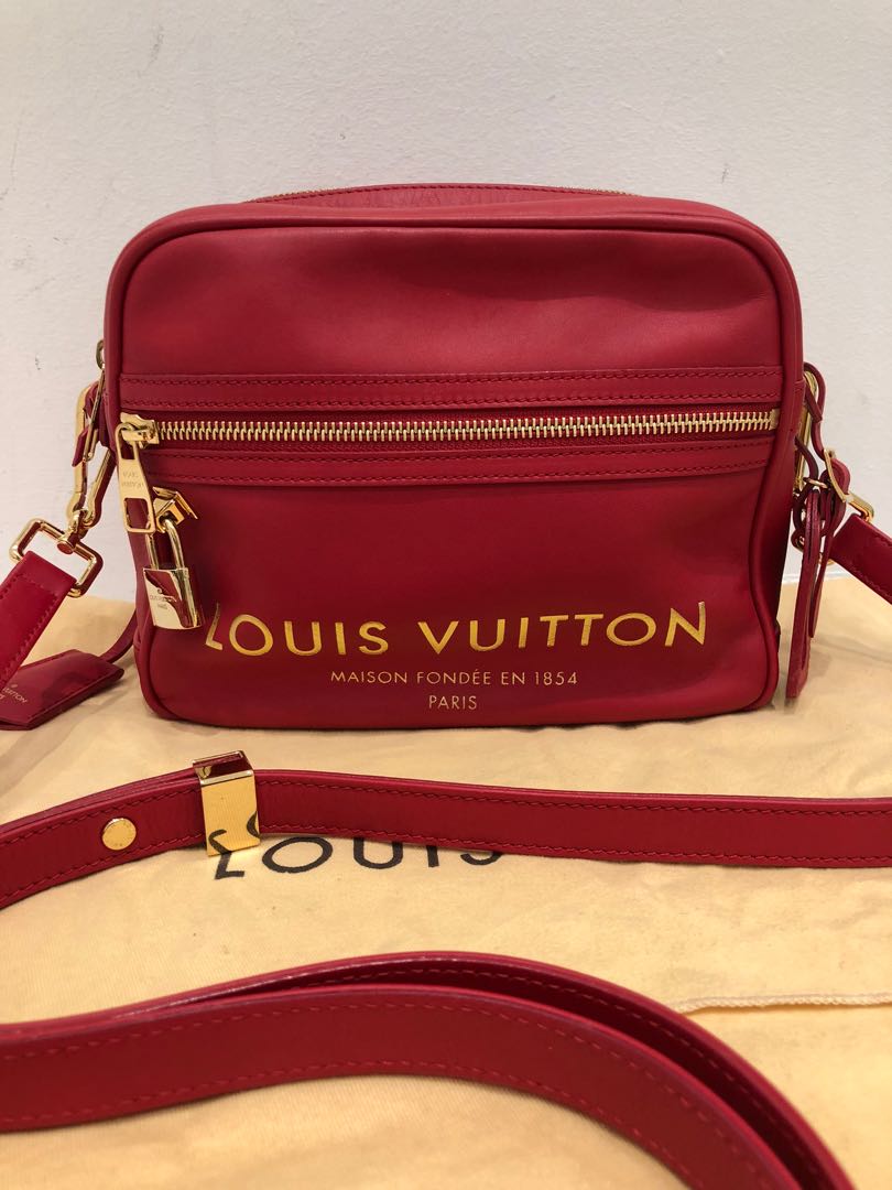Louis Vuitton Limited Edition Red Leather Flight Bag Paname Takeoff Bag -  Yoogi's Closet