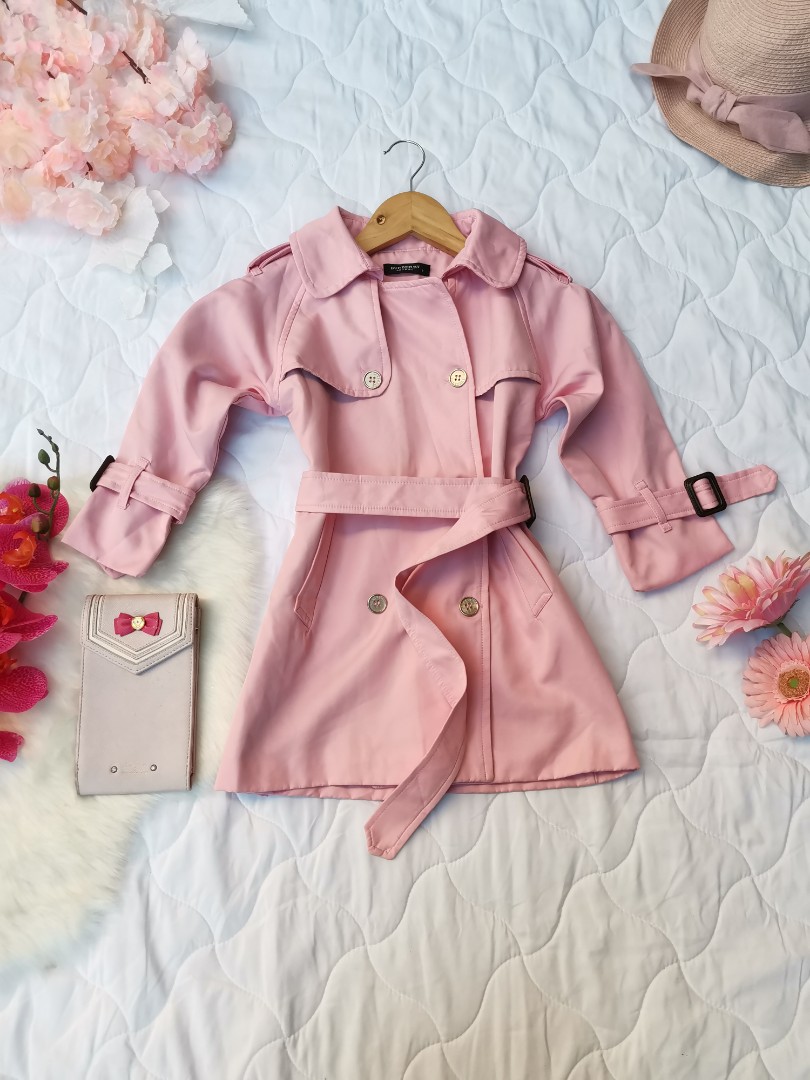 pink burberry coat