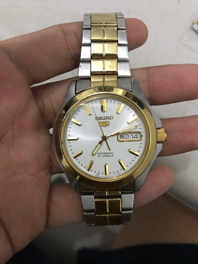 Seiko 5 watch two tone Men s Fashion Watches Accessories