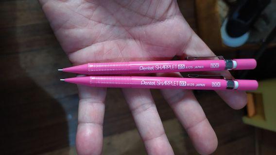 mechanical pencil  pentel sharplet  pink