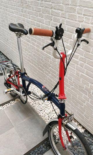 Brand New Brompton M6R - Blue / Red Bike Package  With Free Gift