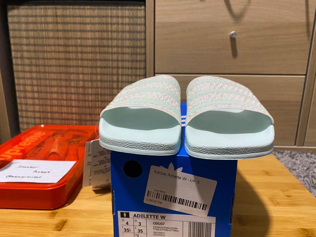 Adilette slides cheap ice mint