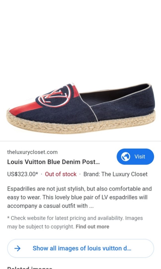 LOUIS VUITTON LV PINK DENIM ESPADRILLES SIZE 36, Luxury, Sneakers &  Footwear on Carousell