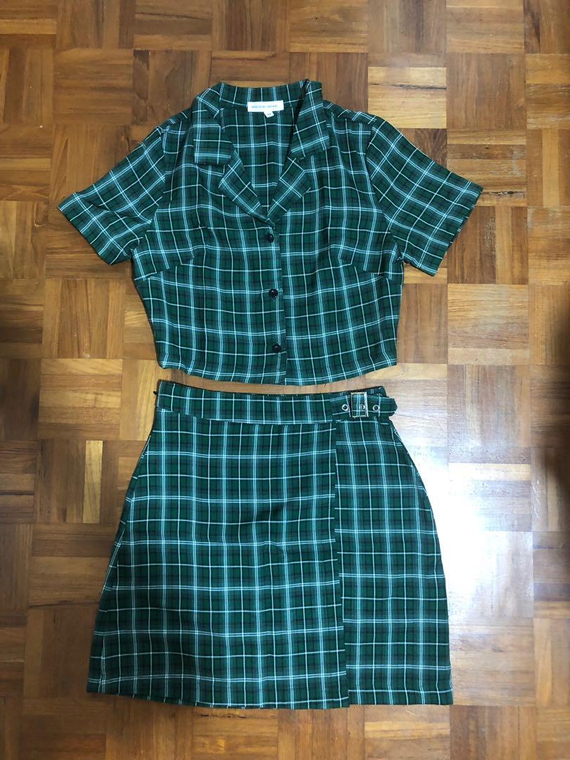 Plaid co ord set outlet