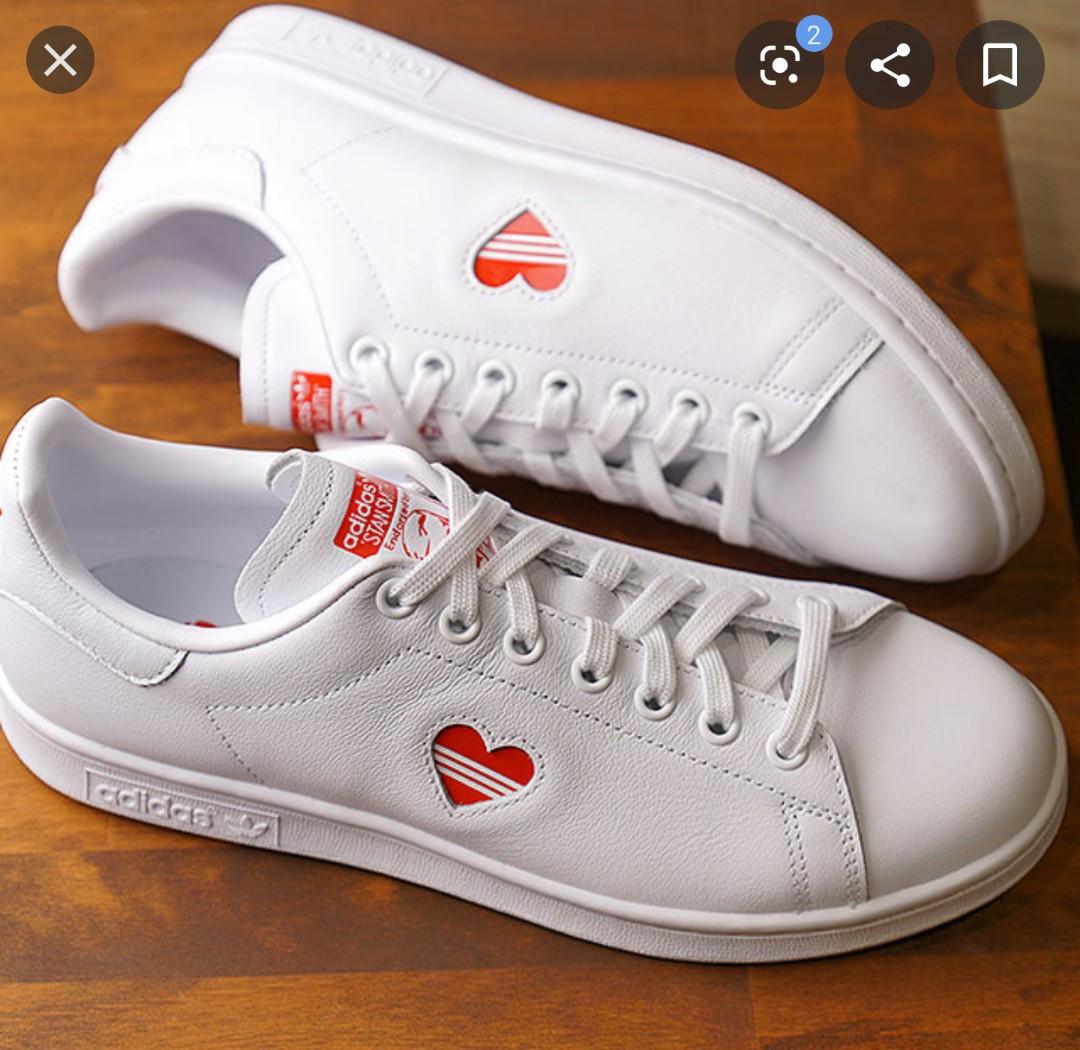 stan smith shoes with heart