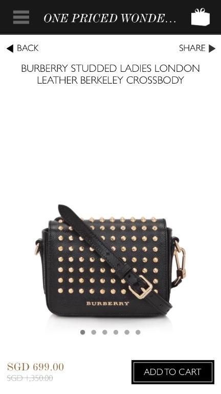 Burberry Studded Ladies London Leather Berkeley Crossbody One Size Luxury Bags Wallets On Carousell