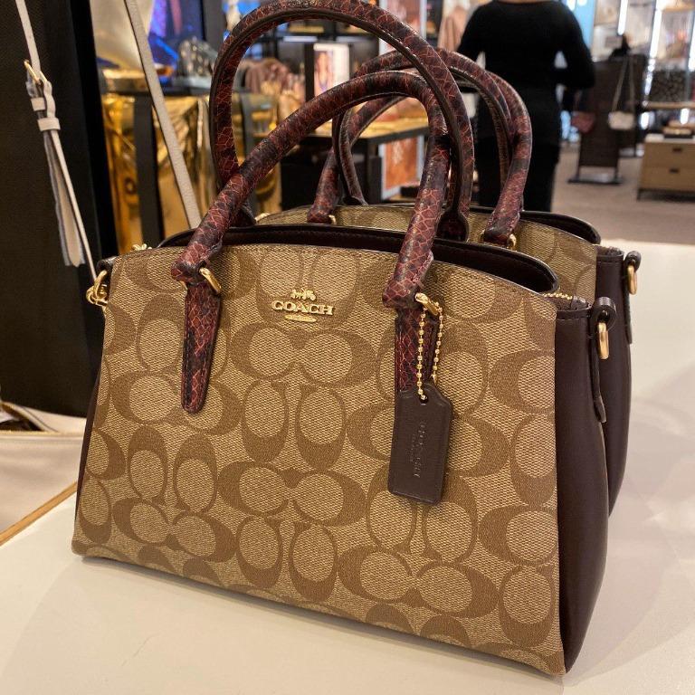 Like New) Coach Mini Sage Carryall Bag in Signature Canvas (Pink / Brown  Black), Women's Fashion, Bags & Wallets, Purses & Pouches on Carousell