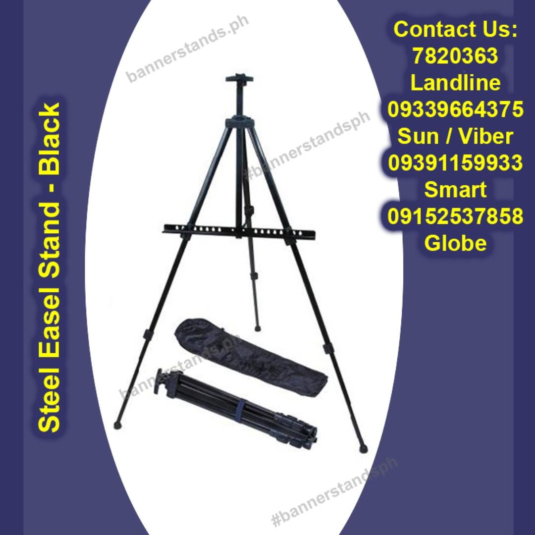 Easel Stand Black Iron Steel Metal Adjustable Compact Portable Menu ...