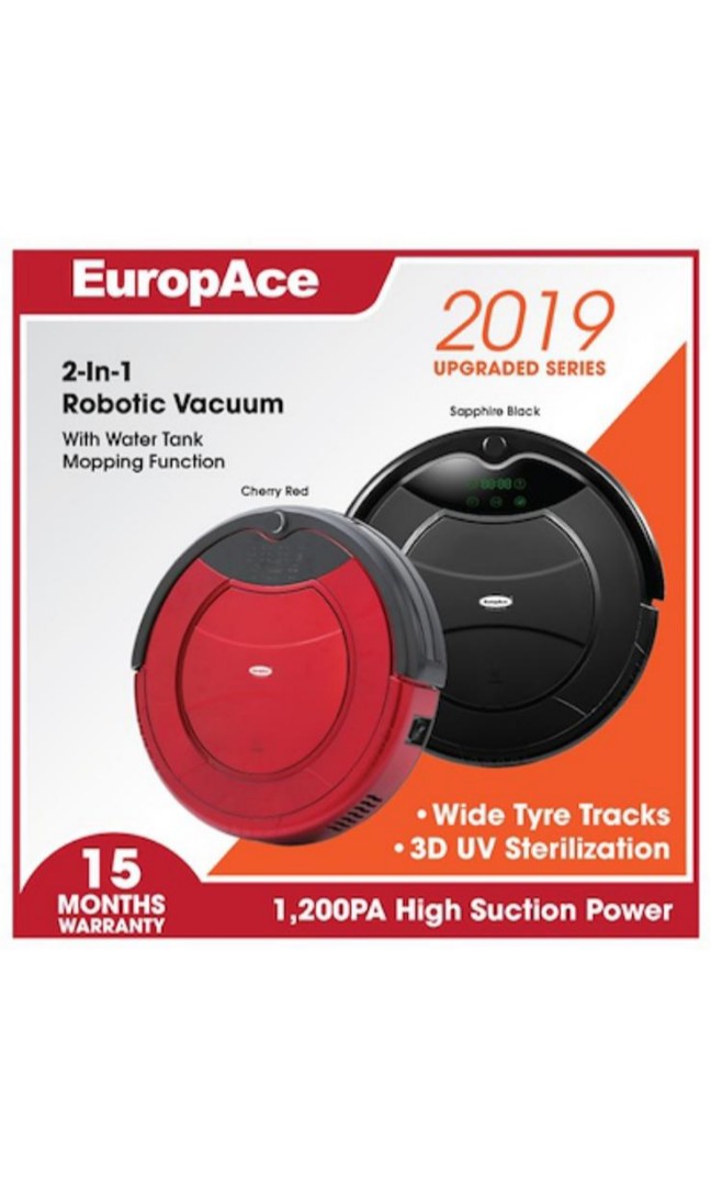 EuropAce *2019 Upgraded* 2in1 Robotic Vacuum Cleaner (Final Price