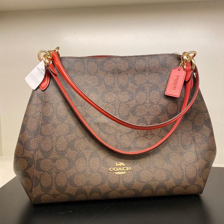 HALLIE SHOULDER BAG IN SIGNATURE CANVAS (COACH F80298), Luxury, Bags &  Wallets on Carousell